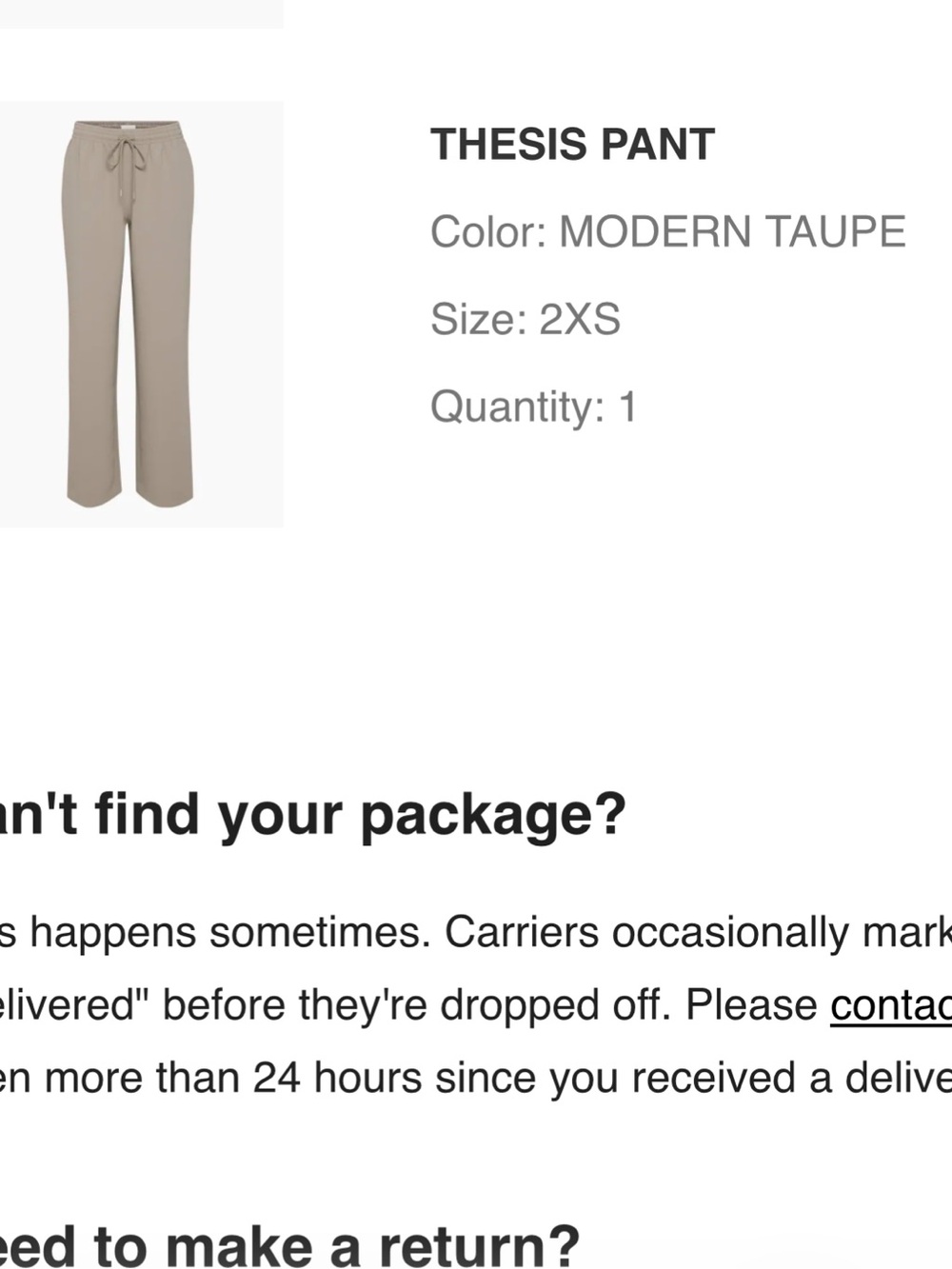 Aritzia Thesis Pant in Modern Taupe